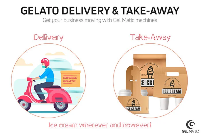 ice cream delivery and take-away